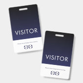 ネイビーブルーの企業ロゴ訪問者バッジ バッジ (正面＆裏面)