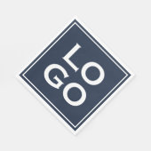 ネイビーブルーの会社カスタムまたはビジネスのロゴ スタンダードランチョンナプキン (角)