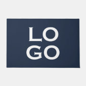 ネイビーブルーの会社カスタムまたはビジネスのロゴ ドアマット (正面)