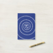 ネイビーブルーの円周率の型番スパイラル ポストイット (デスク上)