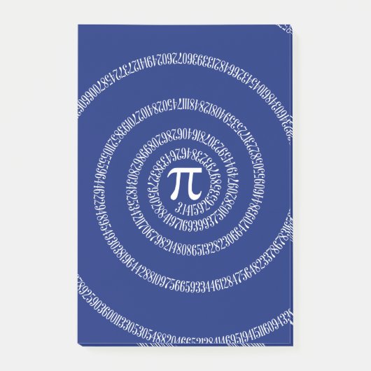 ネイビーブルーの円周率の型番スパイラル ポストイット (正面)
