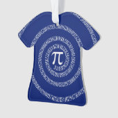 ネイビーブルーの円周率の数値 オーナメント (正面)