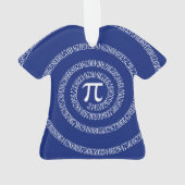 ネイビーブルーの円周率の数値 オーナメント (裏面)
