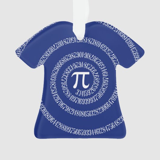 ネイビーブルーの円周率の数値 オーナメント (正面)