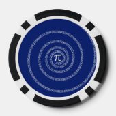 ネイビーブルーの円周率の数値 ポーカーチップ (裏面)