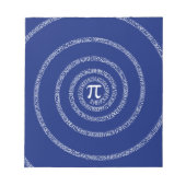 ネイビーブルーの円周率の緩和曲線リングや輪 ノートパッド (正面)
