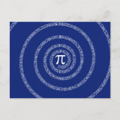 ネイビーブルーの円周率の緩和曲線リングや輪 ポストカード (正面)