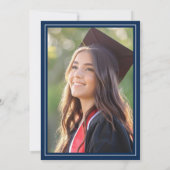 ネイビーブルーの卒業パーティー 招待状 (裏面)