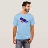ネイビーブルーの卒業証書アイコンと赤いリボン Tシャツ (正面フル)