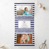 ネイビーブルーの喜びとベリーのクリスマスホリデーフォト 三つ折りクリスマスカード (内部)