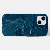 ネイビーブルーの大理石のテクスチャ Case-Mate iPhoneケース (裏面 (横))