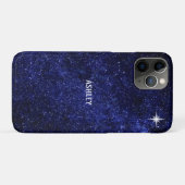 ネイビーブルーの天の川銀河に星と書道 Case-Mate iPhoneケース (裏面(横))