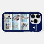 ネイビーブルーの家族6枚写真 Case-Mate iPhoneケース (裏面 (横))