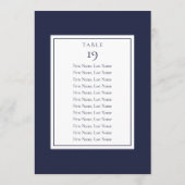 ネイビーブルーの席次表 テーブル番号 招待状 (裏面)