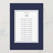ネイビーブルーの席次表 テーブル番号 招待状 (正面)