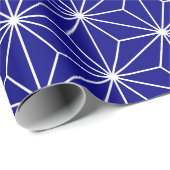 ネイビーブルーの幾何学的パターン ラッピングペーパー (ロールコーナー)