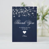 ネイビーブルーの感謝カード サンキューカード (スタンド正面)