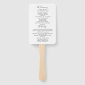 ネイビーブルーの手書き結婚式プログラム ハンドファン (裏面)