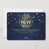 ネイビーブルーの新年2027年とゴールドの星 シーズンカード (裏面)