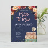 ネイビーブルーの旅行の招待状 招待状 (スタンド正面)