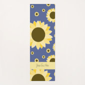 ネイビーブルーの明るいヒマワリ ヨガマット (正面)