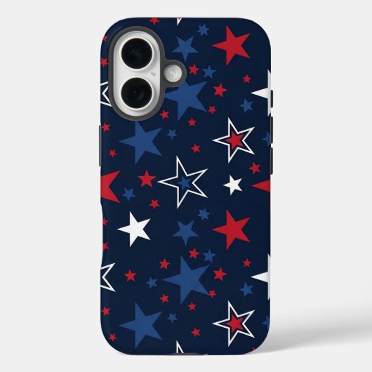 ネイビーブルーの星柄 シームレス パターン Case-Mate iPhoneケース (裏面)
