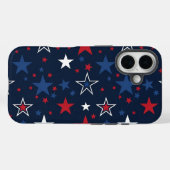 ネイビーブルーの星柄 シームレス パターン Case-Mate iPhoneケース (裏面 (横))