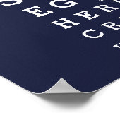 ネイビーブルーの楽しい視力検査チャート カスタムメッセージ ポスター (角)