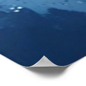 ネイビーブルーの水彩クジラ ビーチナーセリー 壁アート ポスター (角)