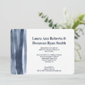 ネイビーブルーの水彩画の筆跡が美しい受付のみのご案内 招待状 (スタンド正面)