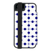 ネイビーブルーの水玉模様、水玉パターン、ドット INCIPIO iPhoneウォレットケース (フォリオ裏面)
