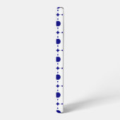 ネイビーブルーの水玉模様、水玉柄、ドット SAMSUNG GALAXYケース (左側面)