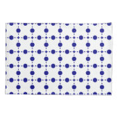 ネイビーブルーの水玉, 水玉模様, ドット 枕カバー (裏面)