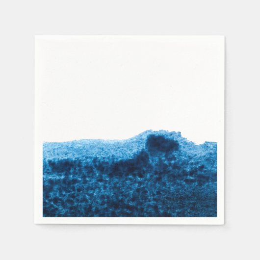 ネイビーブルーの水色のスウィッシュ スタンダードカクテルナプキン (正面)