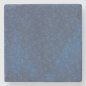 ネイビーブルーの汚れ背景の抽象芸術フローラ ストーンコースター (正面)