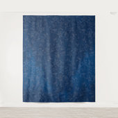 ネイビーブルーの汚れ背景の抽象芸術フローラ タペストリー (正面)