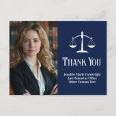 ネイビーブルーの法律事務所オリジナル弁護士感謝メッセージ ポストカード (正面)