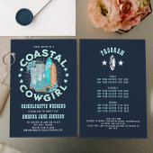 ネイビーブルーの海岸カウガールズ バチェロレッテウィークエンド 招待状