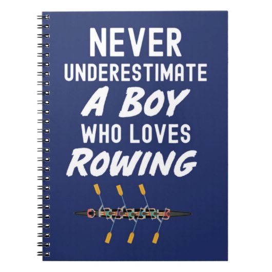 ネイビーブルーの漕艇ギフト・男子へのプレゼント ノートブック (正面)