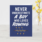 ネイビーブルーの漕艇用カード少年たち用 カード (黄色い花)