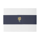 ネイビーブルーの無地のウェディングひまわり 招待状ベリーバンド (裏面例)