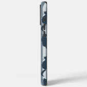 ネイビーブルーの猫のシルエットストライプ柄 Case-Mate iPhoneケース (裏面 / 左)