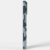 ネイビーブルーの猫のシルエットストライプ柄 Case-Mate iPhoneケース (裏面 / 右)