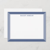 ネイビーブルーの男性用ツートンカラーのプロフェッショナルステーショナリー ノートカード (正面/裏面)