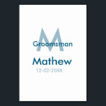 ネイビーブルーの男性的なウェディングプランナーの名前と日付の文字 テーブルナンバー<br><div class="desc">デザイン</div>