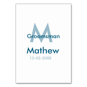 ネイビーブルーの男性的なウェディングプランナーの名前と日付の文字 テーブルナンバー