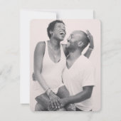 ネイビーブルーの白い写真ライブ結婚ストリーミング 招待状 (裏面)