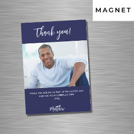 ネイビーブルーの白い写真感謝していは磁石