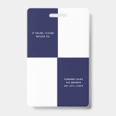 ネイビーブルーの白プロファイル写真事業企業の バッジ (裏面)