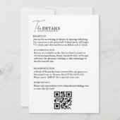 ネイビーブルーの目的地旅行オールインワンウェディング 招待状 (裏面)